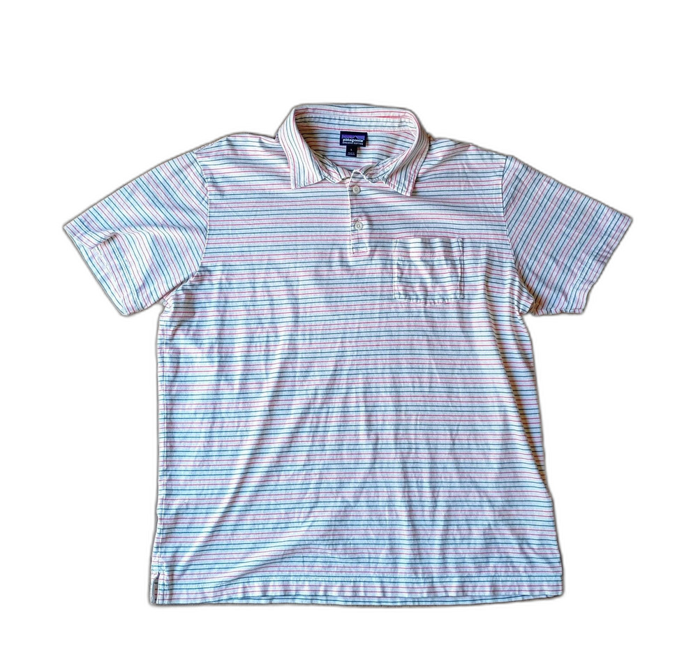 Patagonia Organic Cotton Striped Polo Shirt L